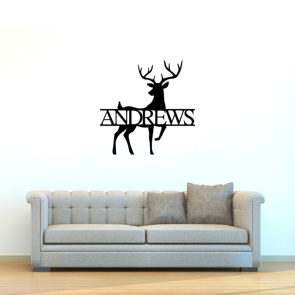 personalized-deer-last-name-sign-custom-metal-sign-family-etsy
