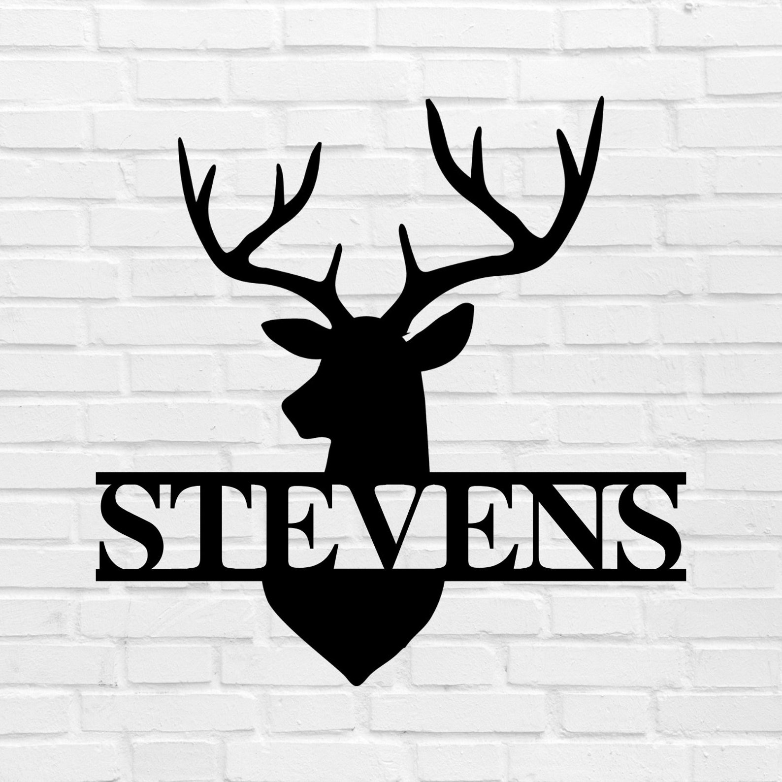 deer-last-name-sign-metal-deer-sign-antler-wall-sign-etsy
