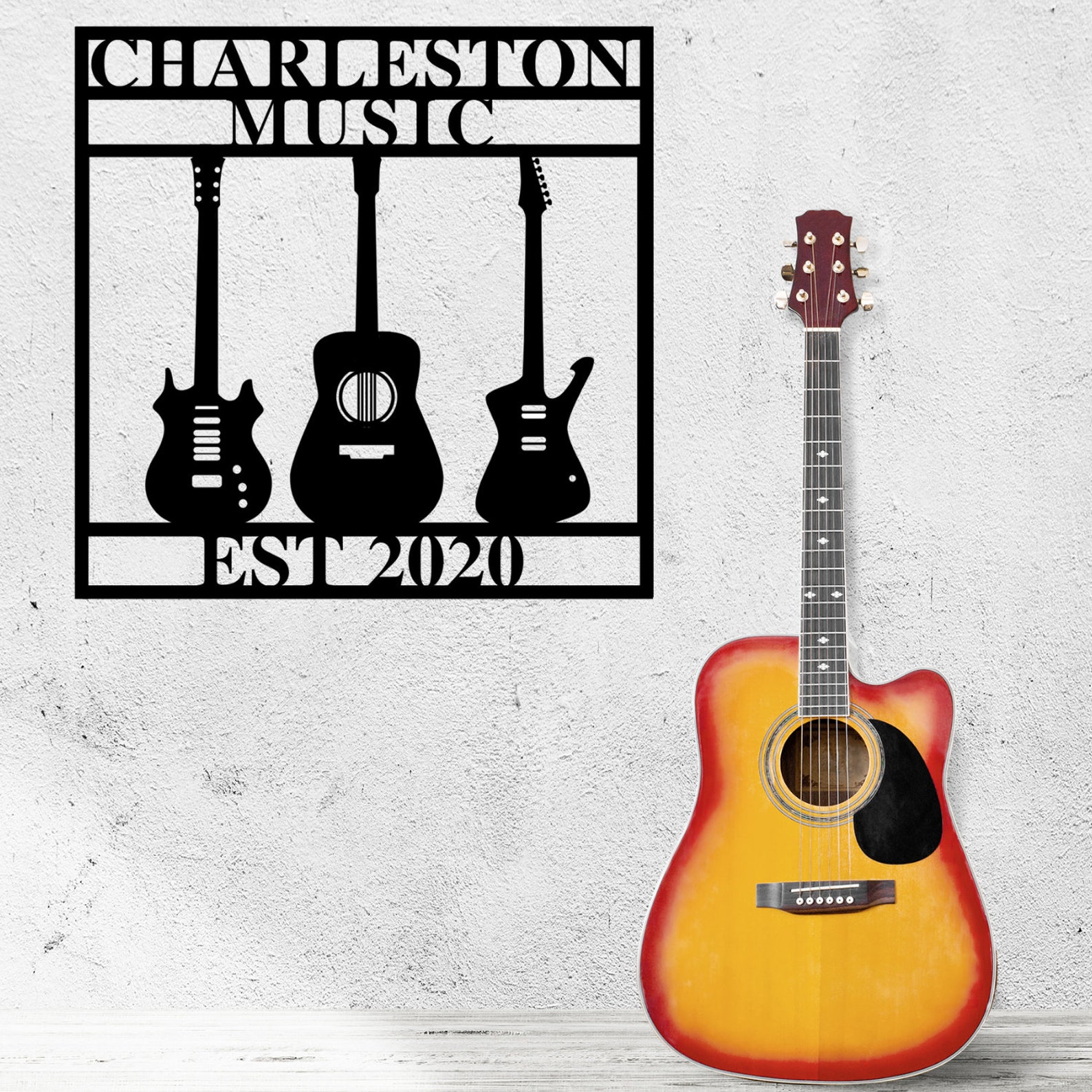 Personalized Metal Guitar Name Sign Electric Guitar Sign Etsy