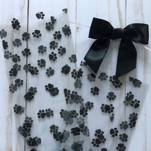 20 Paw Print Cello Bags for Dog Treats Doggie Treat Bags Dog Etsy