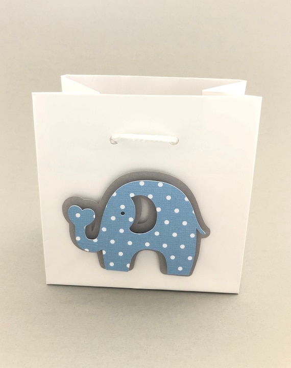 8 Baby Blue Elephant Gift Bags Baby Shower Party Favor Bag Etsy