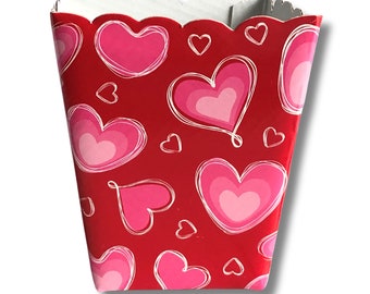 10 Valentine Heart Favor Boxes, Pink and Red Valentine Party Favors, Valentine Party Decor