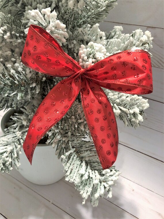 10 Red Christmas Tree Bows Small Red Bows for Christmas Tree Etsy