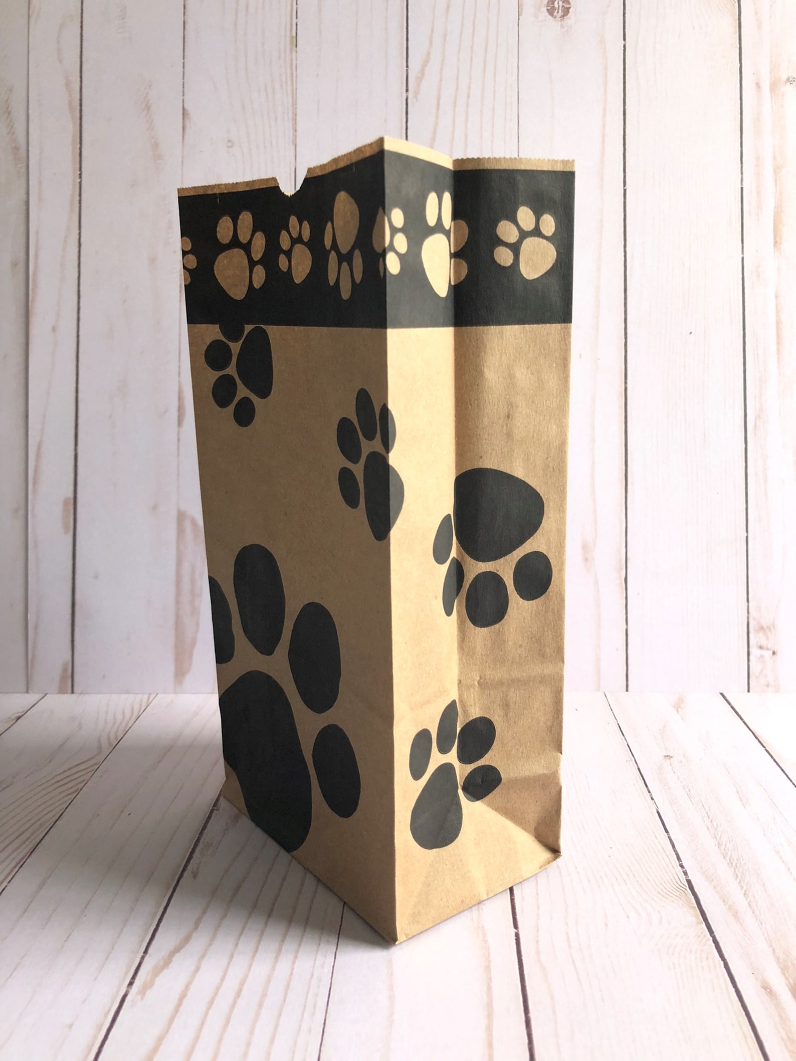 20 Black Paw Print Party Favor Bags Dog Goodie Bag Doggie Etsy