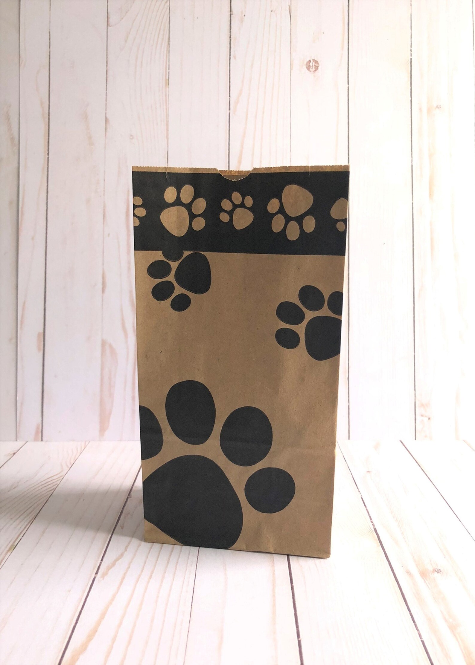20 Black Paw Print Party Favor Bags Dog Goodie Bag Doggie Etsy