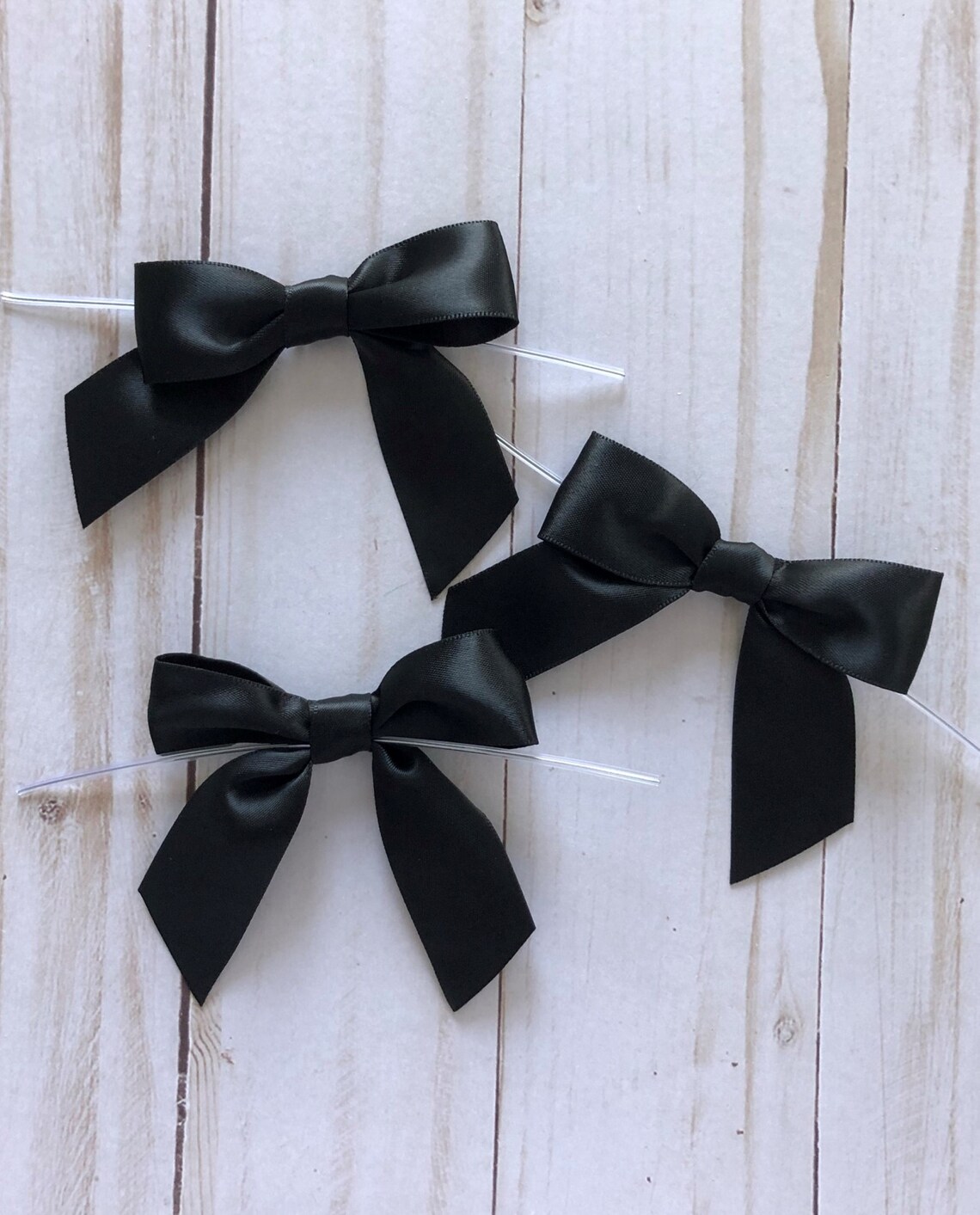 20 Black Satin Bows Party Favor Bow Gift Bag Bow Special Etsy