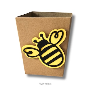 12 Bee Party Favor Boxes, Honey Bee Favors, Bumble Bee Decor, Bee Birthday Party Decoration, Bee Baby Shower Favors, Bee Treat Box, 3&quot;x3.75&quot;