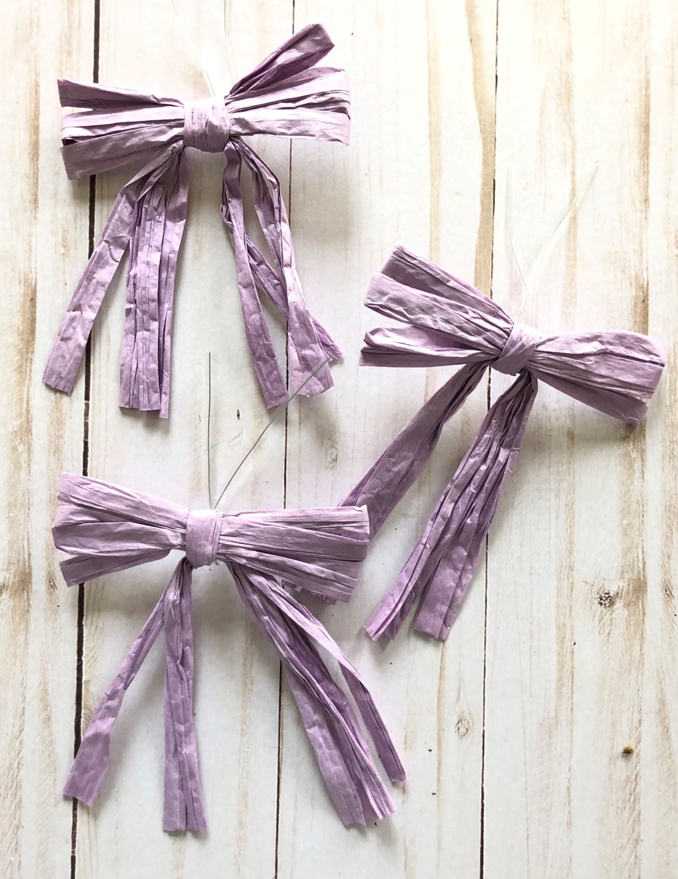 15 Lavender PreTied Raffia Bows Small Gift Bag Bow Bows for Etsy.de