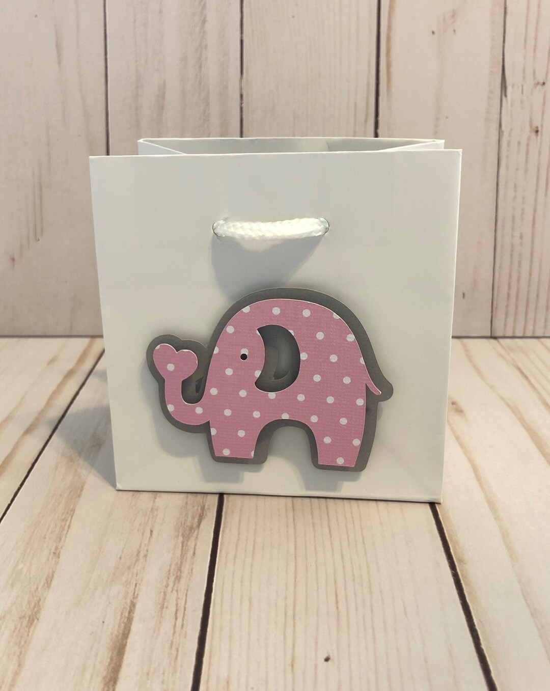 12 Baby Pink Elephant Gift Bags Baby Shower Party Favor Bag Etsy