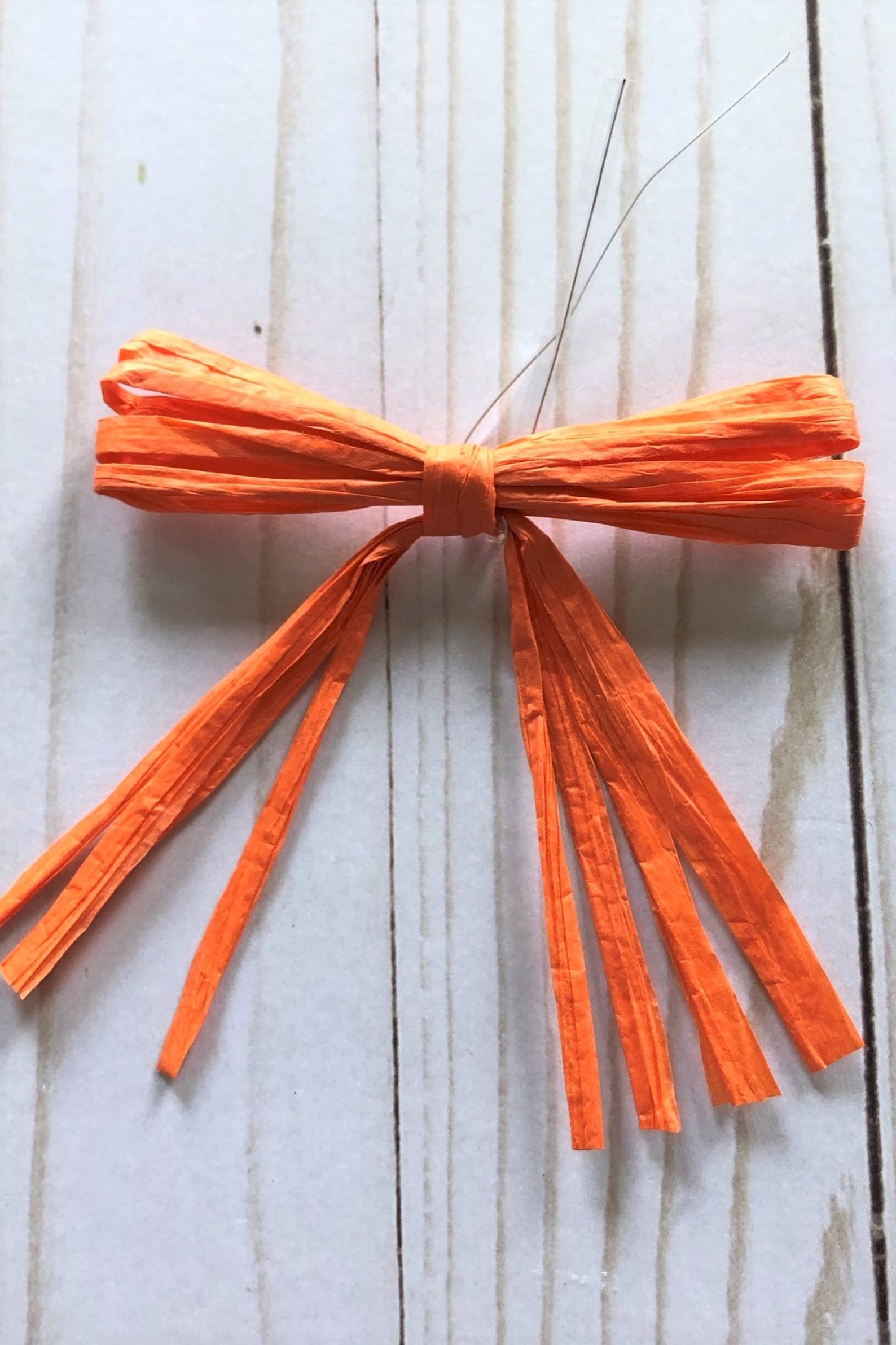 15 Orange PreTied Raffia Bows Small Raffia Package Bow Fall Etsy