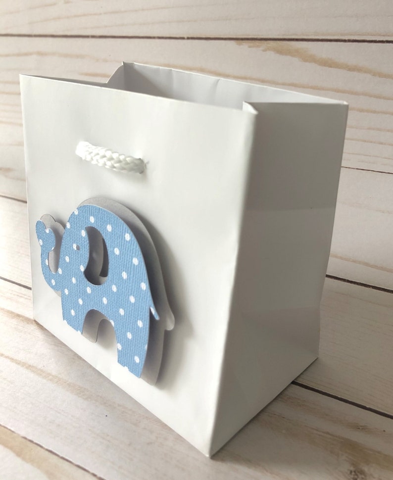 8 Baby Blue Elephant Gift Bags Baby Shower Party Favor Bag Etsy