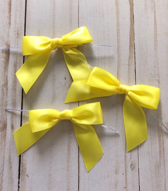 20 Yellow Satin Bows Easter Favor Box Bow Spring Party | Etsy