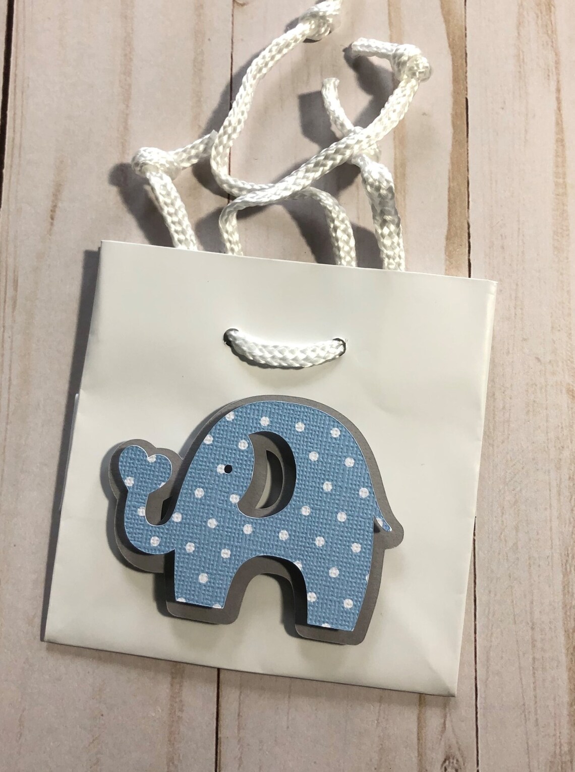 8 Baby Blue Elephant Gift Bags Baby Shower Party Favor Bag Etsy