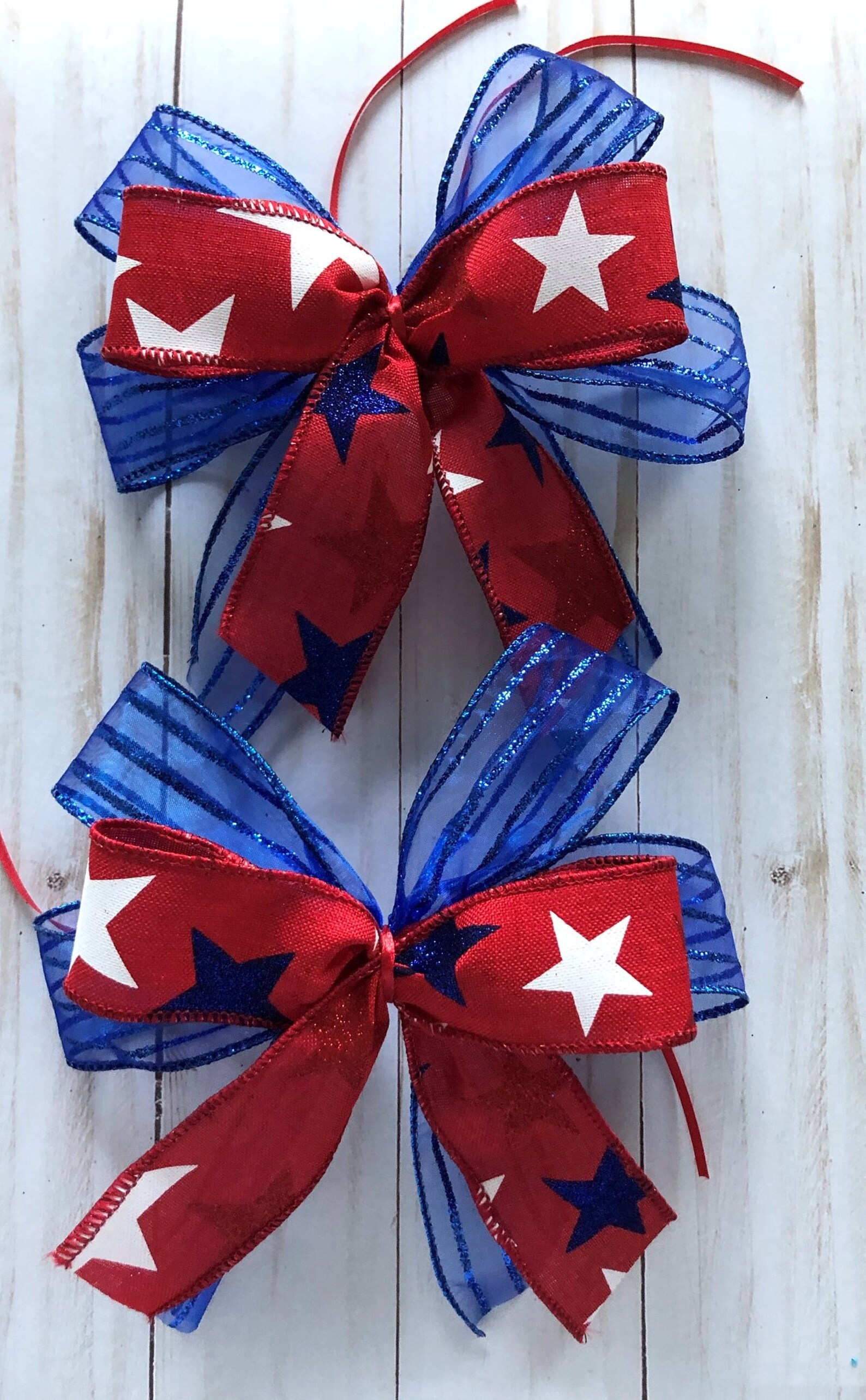 4 Patriotic Decor Bows Fourth of July Bow 4th of July Party Etsy