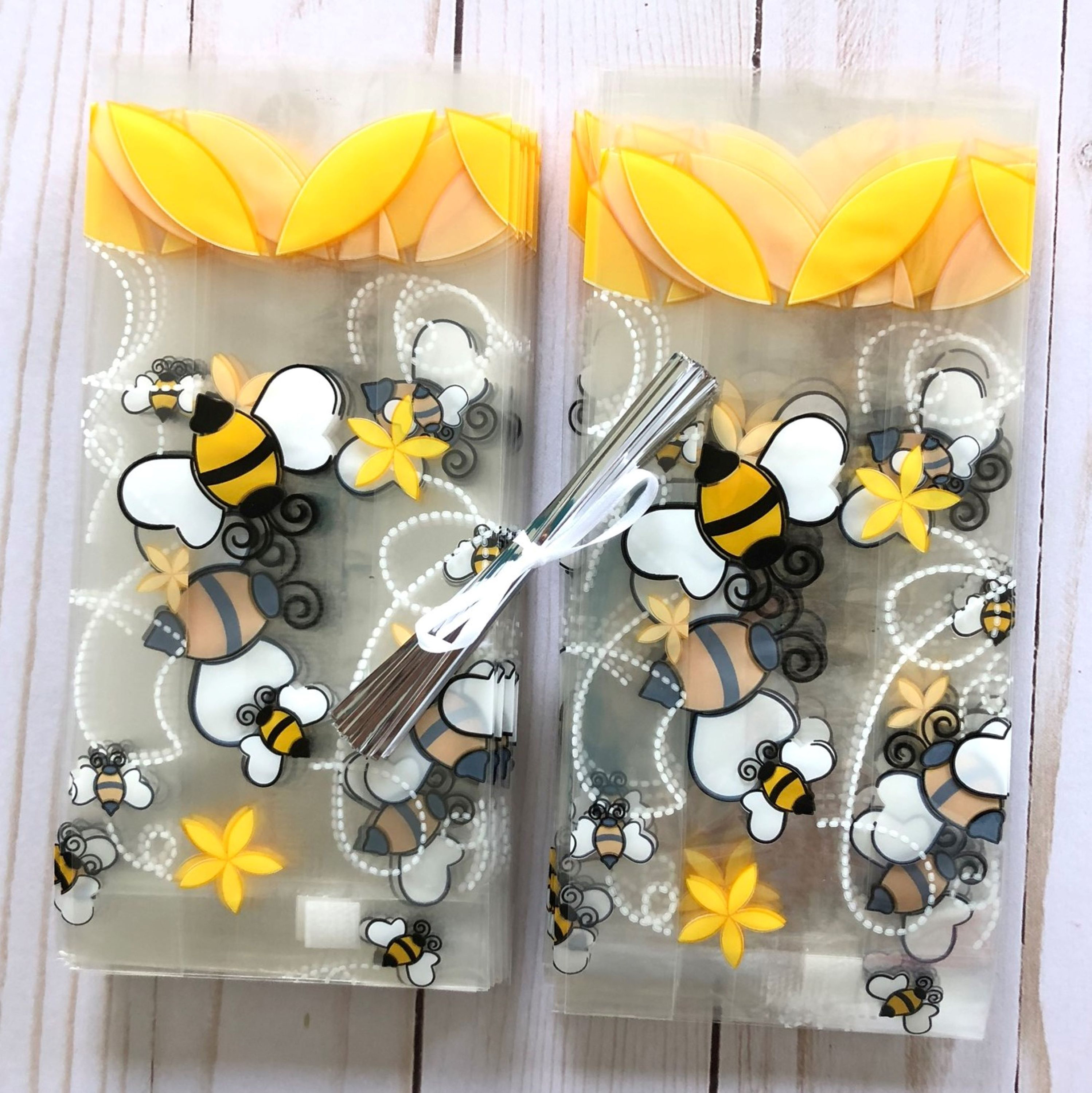 20 Bumble Bee Party Favor Bags Honey Bee Cello Bags Bee Etsy
