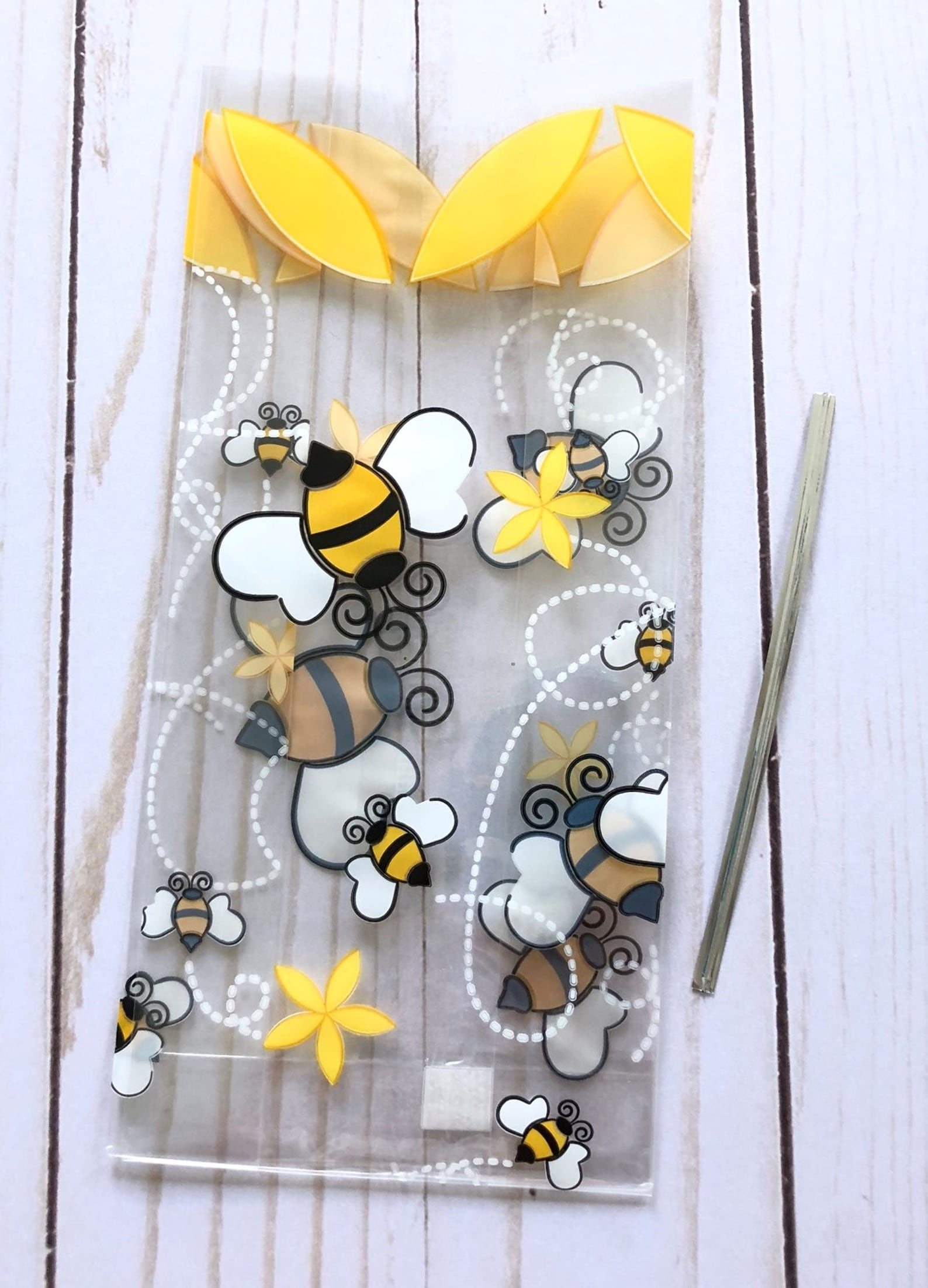 20 Bumble Bee Party Favor Bags Honey Bee Cello Bags Bee Etsy