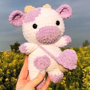 Crochet Cow Plush, Custom Cow Plushie, Handmade Farm Animal Toy