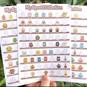 Animal Crossing Gyroids-lijst, stickervel ACNH Gyroid Collection, New Horizons-stickers
