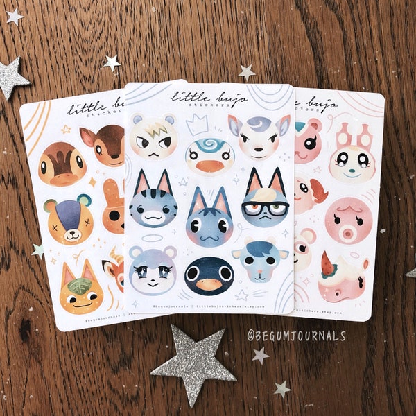 Animal Crossing Stickers | Villagers Sticker Set | ACNH Sticker Sheet | Marshal Raymond Stitches Judy Sherb Maple Dom Lolly Diana Beau