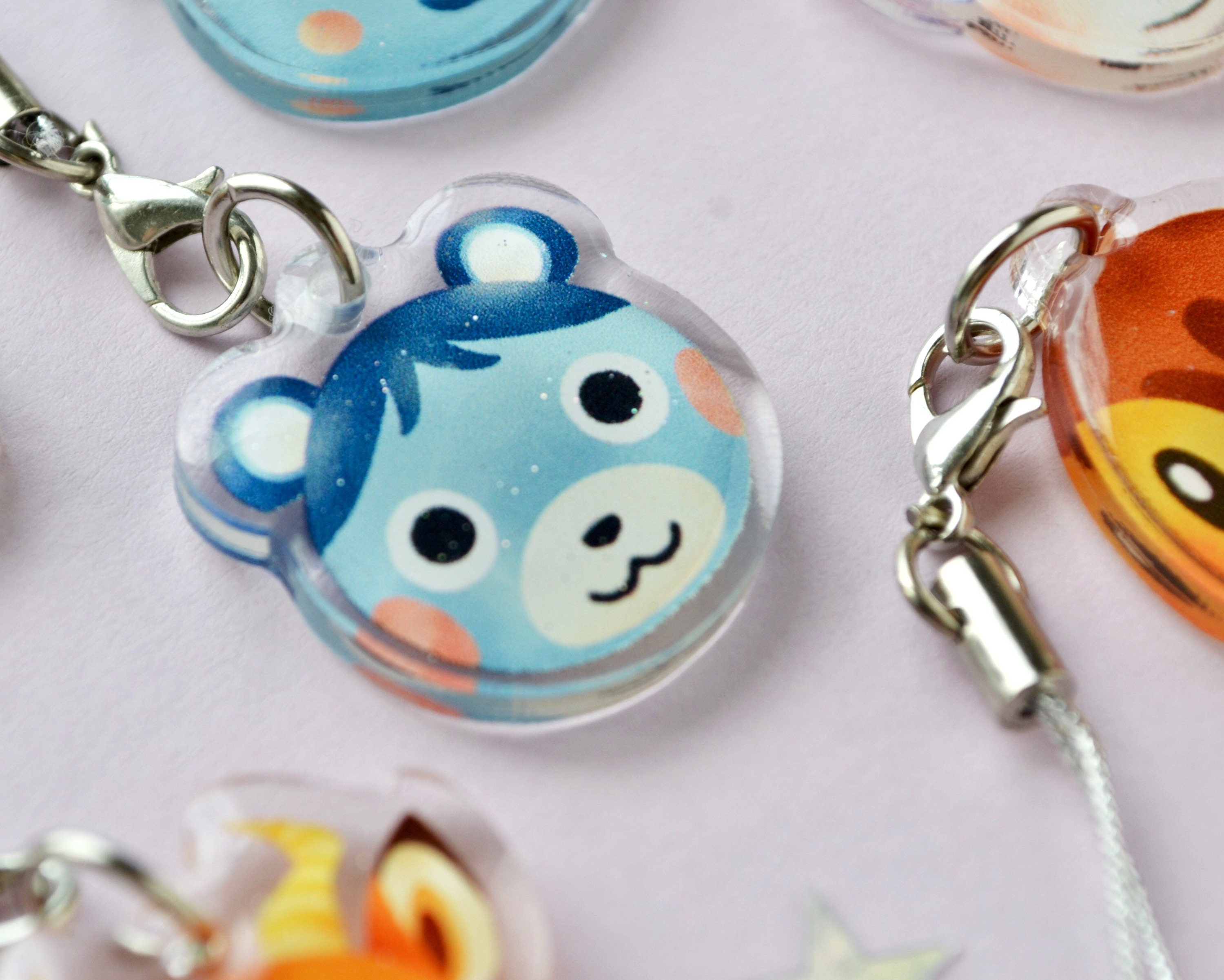 Animal Crossing Villagers and Characters Epoxy Acrylic Keychain Charm Dom