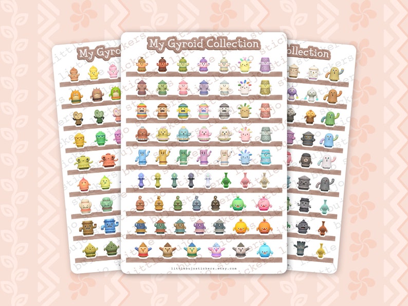 Animal Crossing Gyroids List ACNH Gyroid Collection Sticker Etsy UK