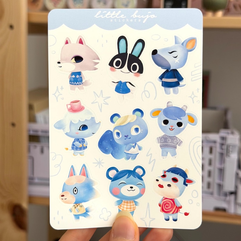 Animal Crossing Villager Stickers, ACNH Waterproof Vinyl Sticker Sheet ...
