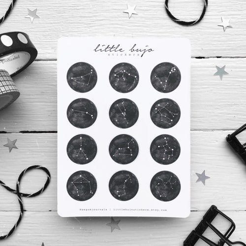 Constellation Sticker Sheet Cute Planner Stickers - Etsy