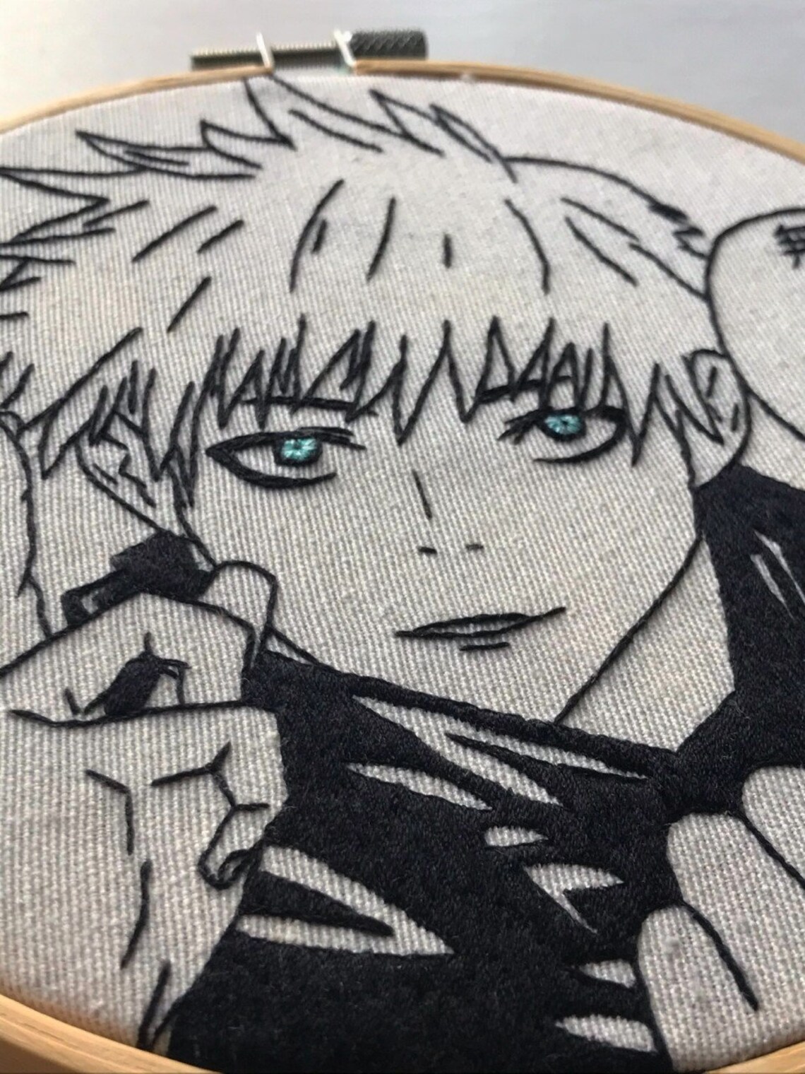 Gojo Satoru embroidery hoop art anime embroidery handmade | Etsy