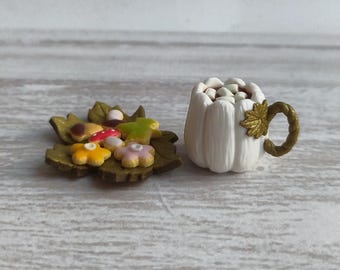 Autumn set. Miniature food. 1:6 Scale. Dollhouse.