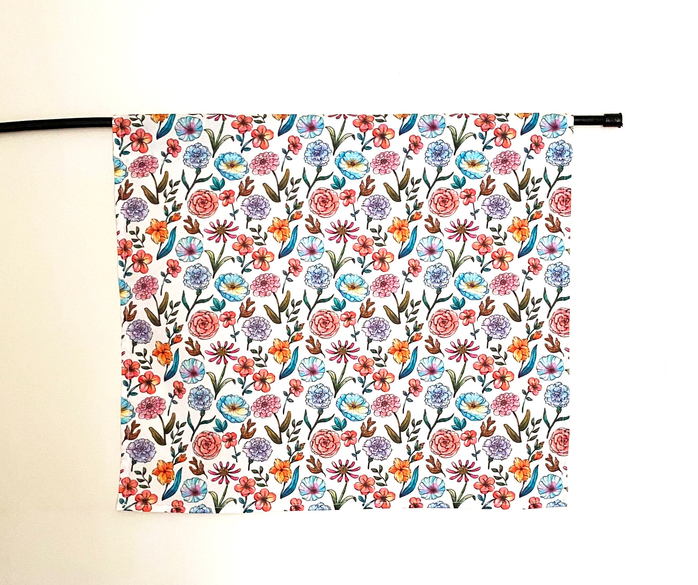 Petit Rideau Floral/Rideau de Cuisine Fleurs Café d'armoire Rustique Petit Valence Minuscule