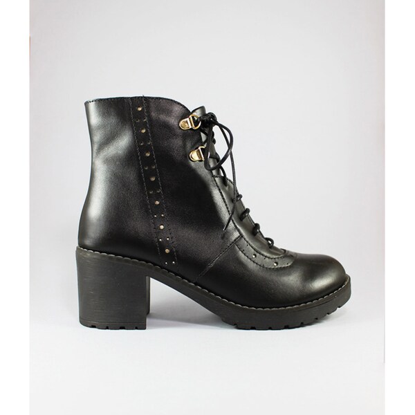 lace up biker ankle boots