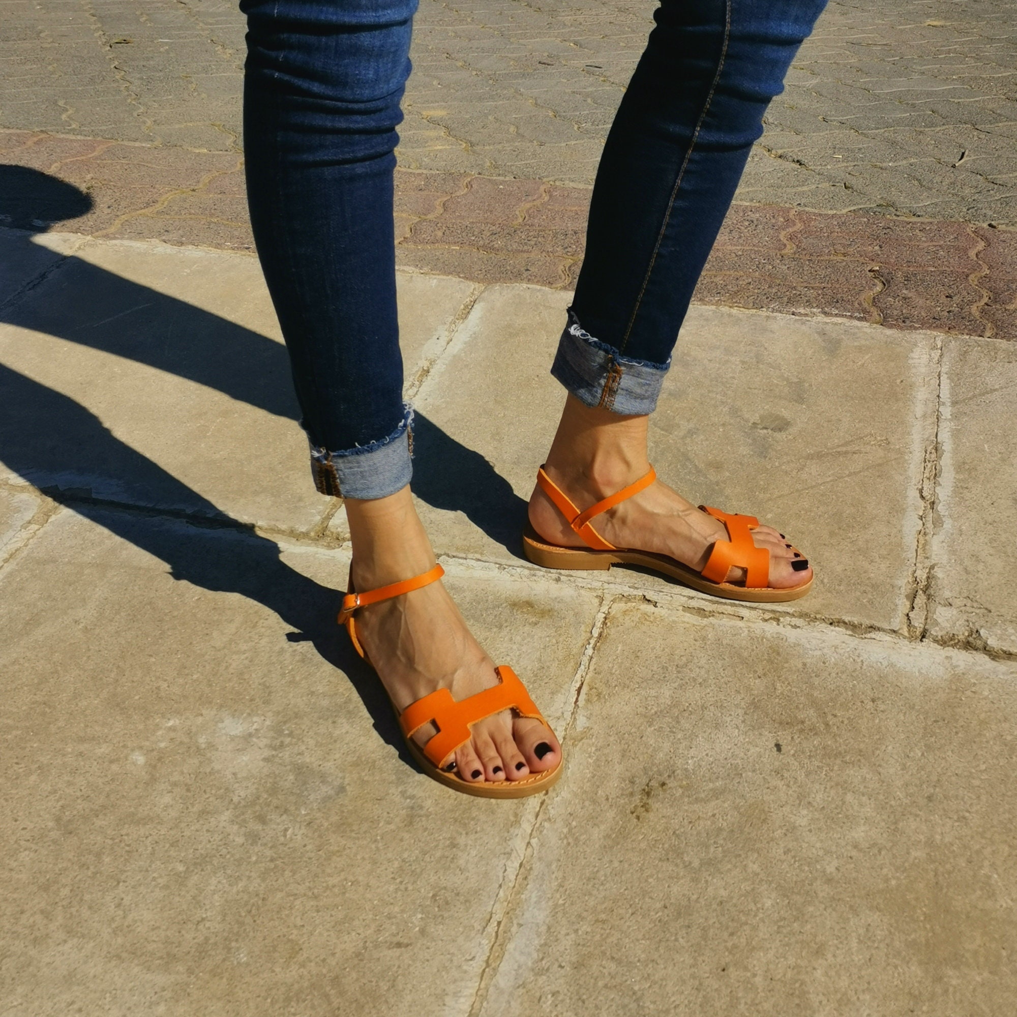 Orange saltwater sandals clearance
