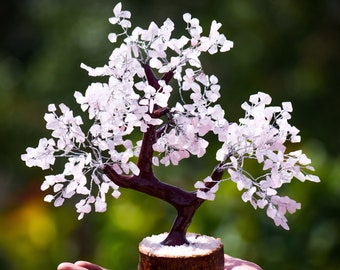 Gemstone Rose Quartz 500 Chips Gem Tree / Chips Tree / Gemstone Tree, Christmas Gift , Tree Of Life, Feng Shui Tree, Natural Rose Quartz