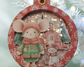Christmas Mouse 3D Paper Ornament