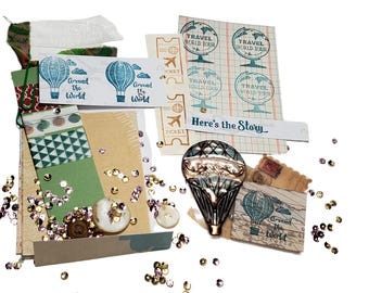 Timeless Travel  Mini Paper Pack -  Junk Journal Ephemera, snail mail