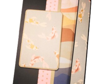 Handmade Koi Stationery Kit – Interactive Flip Journal, Pen Pal Letter Writing Set