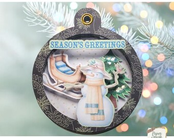 Seasons Greeting 3D Ornament