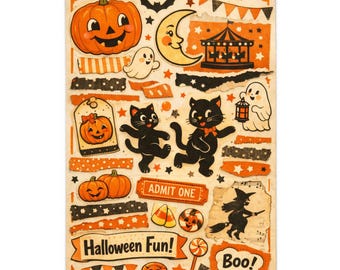 1920s Halloween Printable Ephemera Kit | Moon, Cat, Ghosts, Candy Corn (PDF Download)
