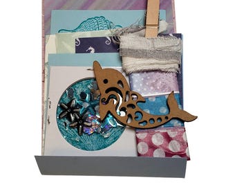 Beach Themed Mini Paper Pack -  Junk Journal Ephemera, snail mail