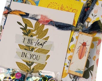 Hand Stamped Spring snail mail and junk journal kit