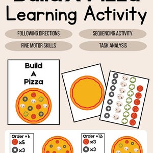 Build a Pizza Activity | Printable Activity | Fine Motor | Following Directions | Preschool & Special Education Printable