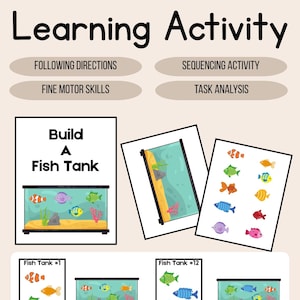 Build A Fish Tank | Printable Activity |  Fine Motor | Following Directions | Preschool & Special Education