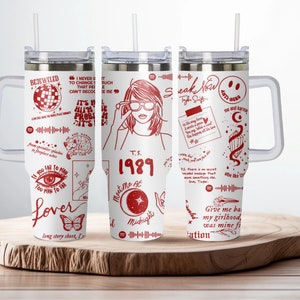 Laser Engraved Taylor Swift Tumbler With Handle, Stanley, Eras