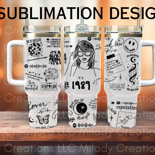 Swifties 40oz Sublimation Tumbler PNG, Digital Download, Tumbler Wrap For Sublimation Tumblers, Seamless Pattern 40oz Stanley Tumbler