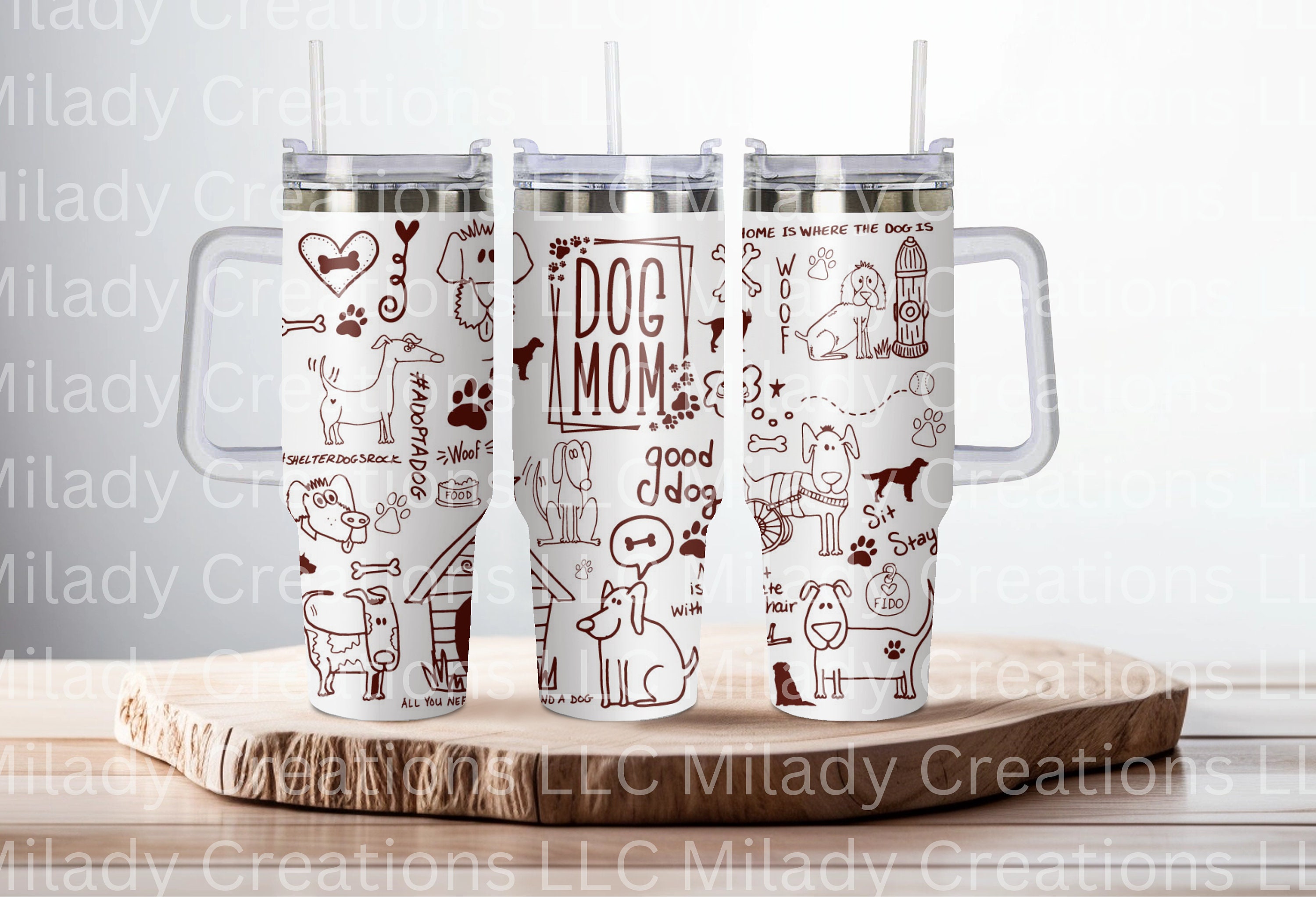 Dog Mom 40oz Engraved Tumbler SVG Laser Engraved Digital Etsy