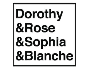 naklejka winylowa drużyna złote dziewczyny dorothy rose sophia blanche