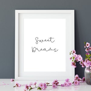 INSTANT DIGITAL DOWNLOAD - süße Träume - druckbare Zitat Poster - Home Decor Schlafzimmer stilvolle friedliche niedliche Wandkunst