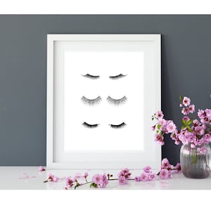 INSTANT DIGITAL DOWNLOAD - Eyelashes Print - Printable Quote Poster - Home Decor Cute Glam Bedroom Closet Makeup Decor Wall Art Printable