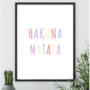 INSTANT DIGITAL DOWNLOAD - Hakuna Matata - Children's Room Decor ...