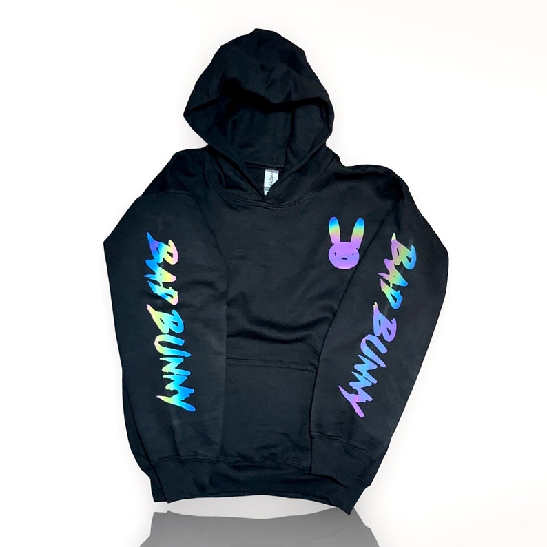 Bad Bunny Hoodie Reflective Vinyl Etsy